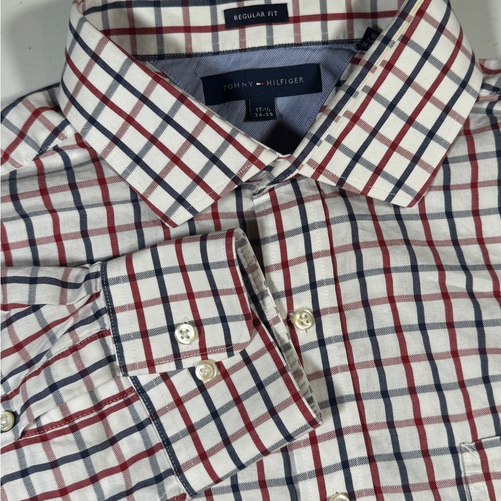 Tommy Hilfiger Men's Plaid Shirt - Red, Blue, White